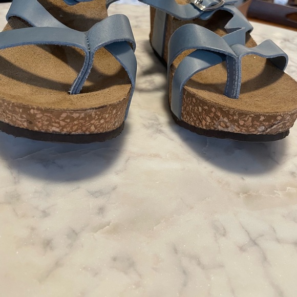 Marina Luna Light Blue Wedge Sandals - Picture 5 of 8